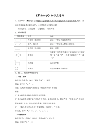 算法初步知识点总结