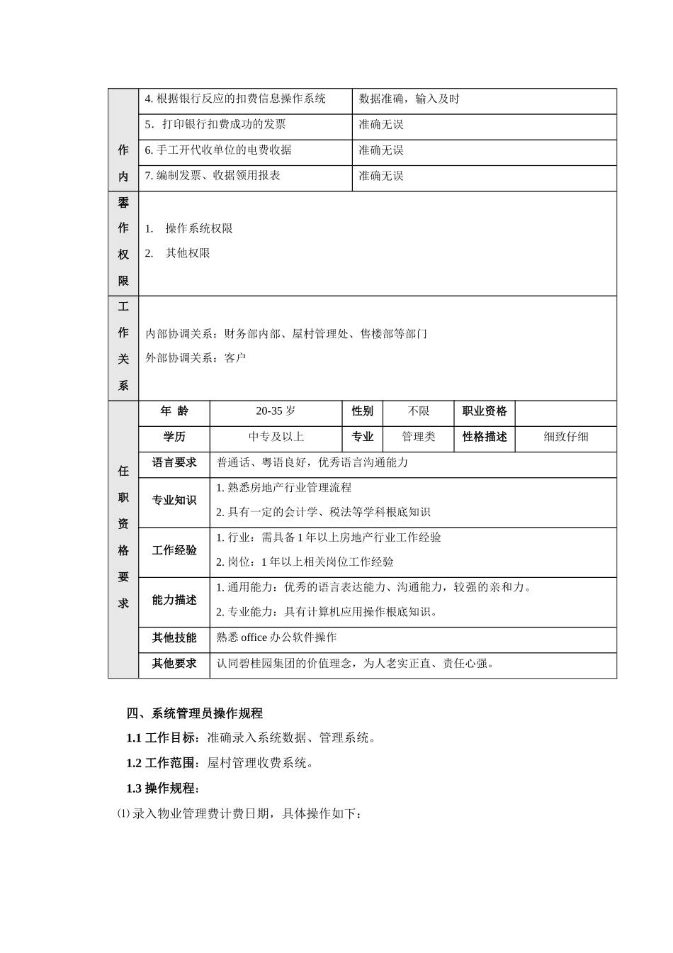 管理公司系统管理员岗位说明书_第2页