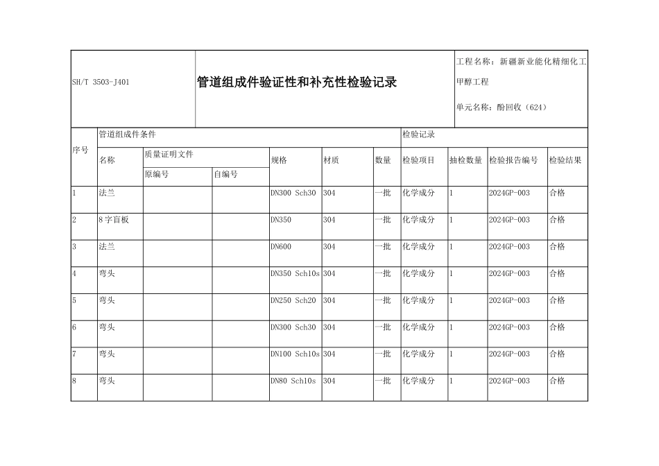管道组成件验证性和补充性检验记录_第3页
