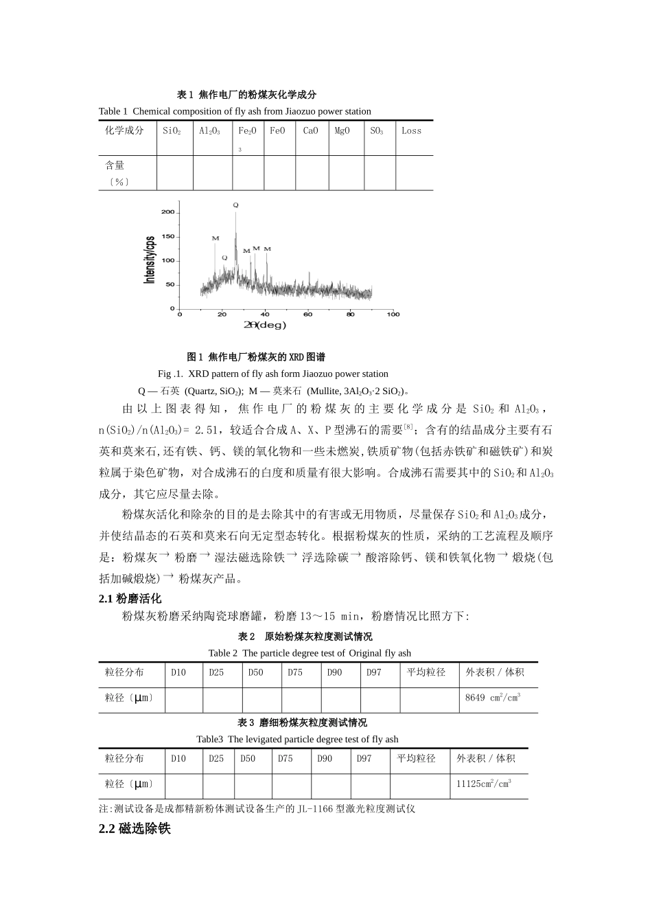 粉煤灰合成沸石除杂和活化方法研究_第2页