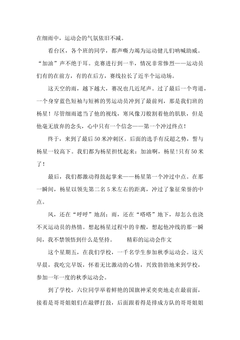 精彩的运动会作文_第2页