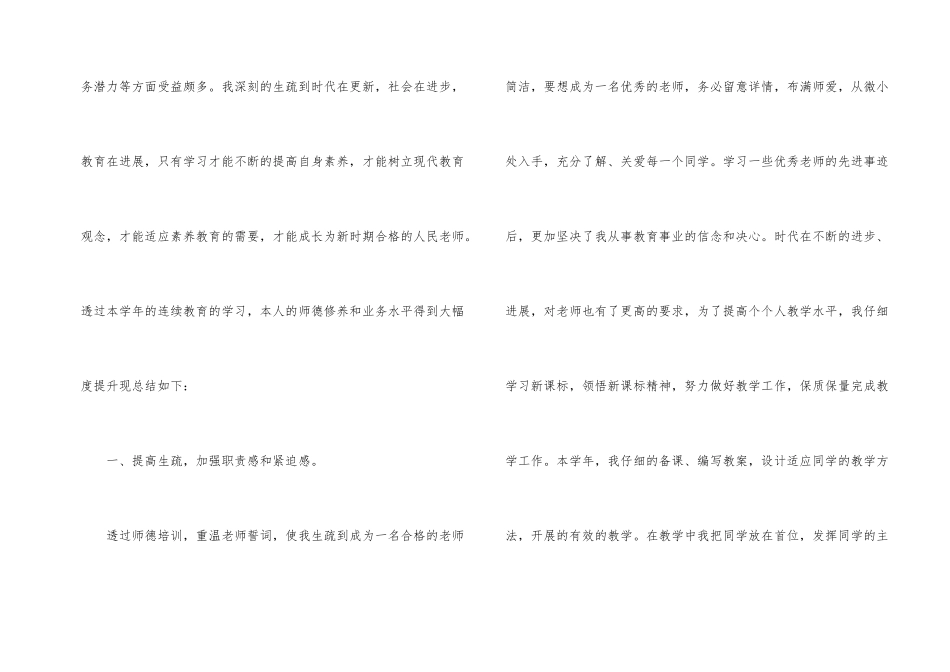 精编教师继续教育研修个人总结合集_第2页