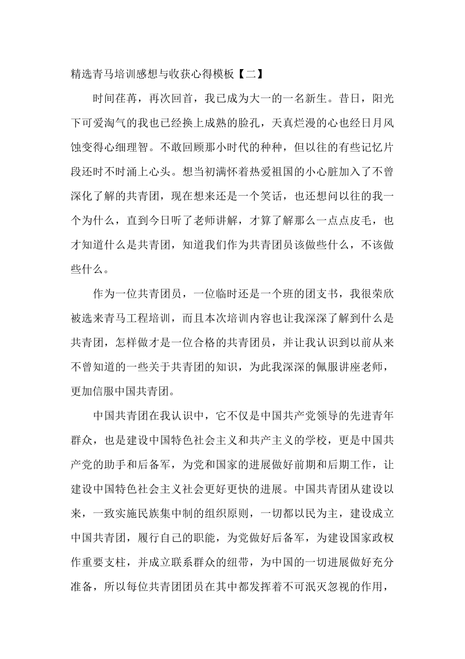 精选青马培训感想与收获心得模板_第3页