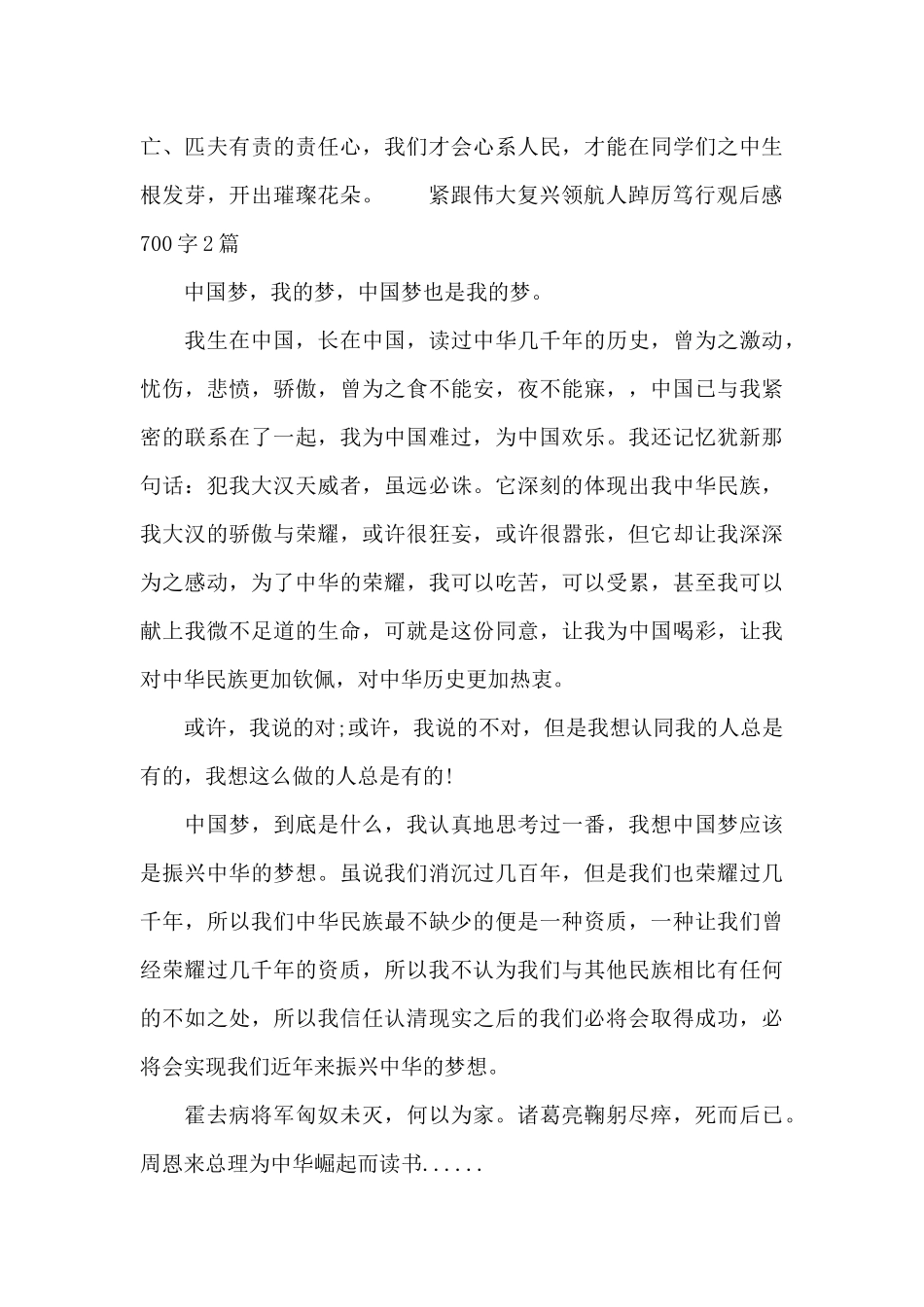 紧跟伟大复兴领航人踔厉笃行观后感700字_第3页