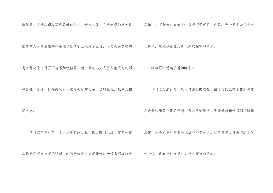 红与黑小说读后感800字_第3页