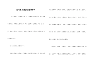 红与黑小说读后感800字