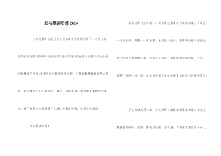 红与黑读后感2024