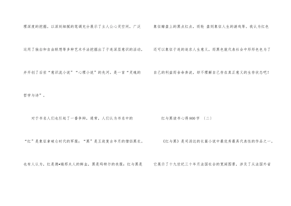 红与黑读书心得800字_第3页