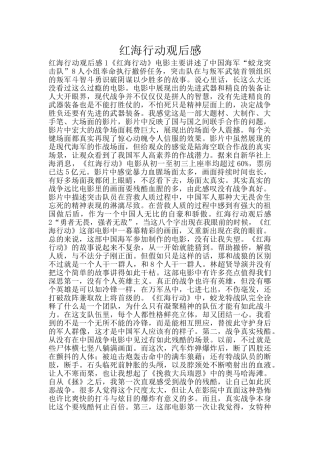 红海行动观后感