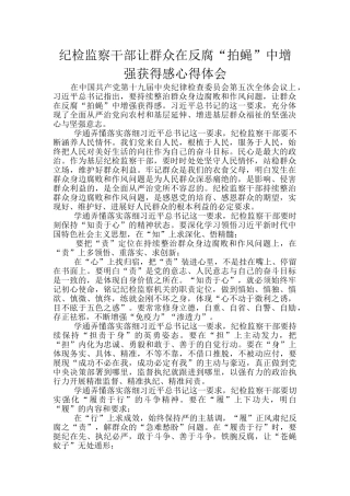 纪检监察干部让群众在反腐“拍蝇”中增强获得感心得体会