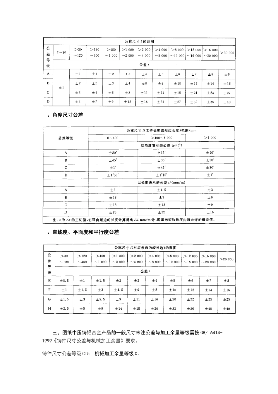 线性尺寸未注公差与未注形位公差的企业标准_第3页
