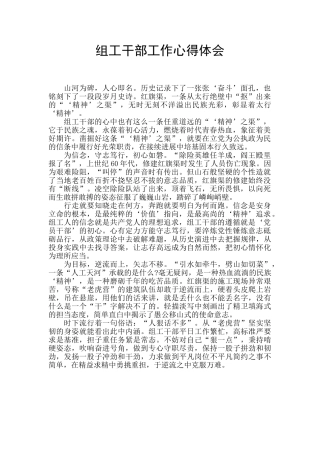 组工干部工作心得体会