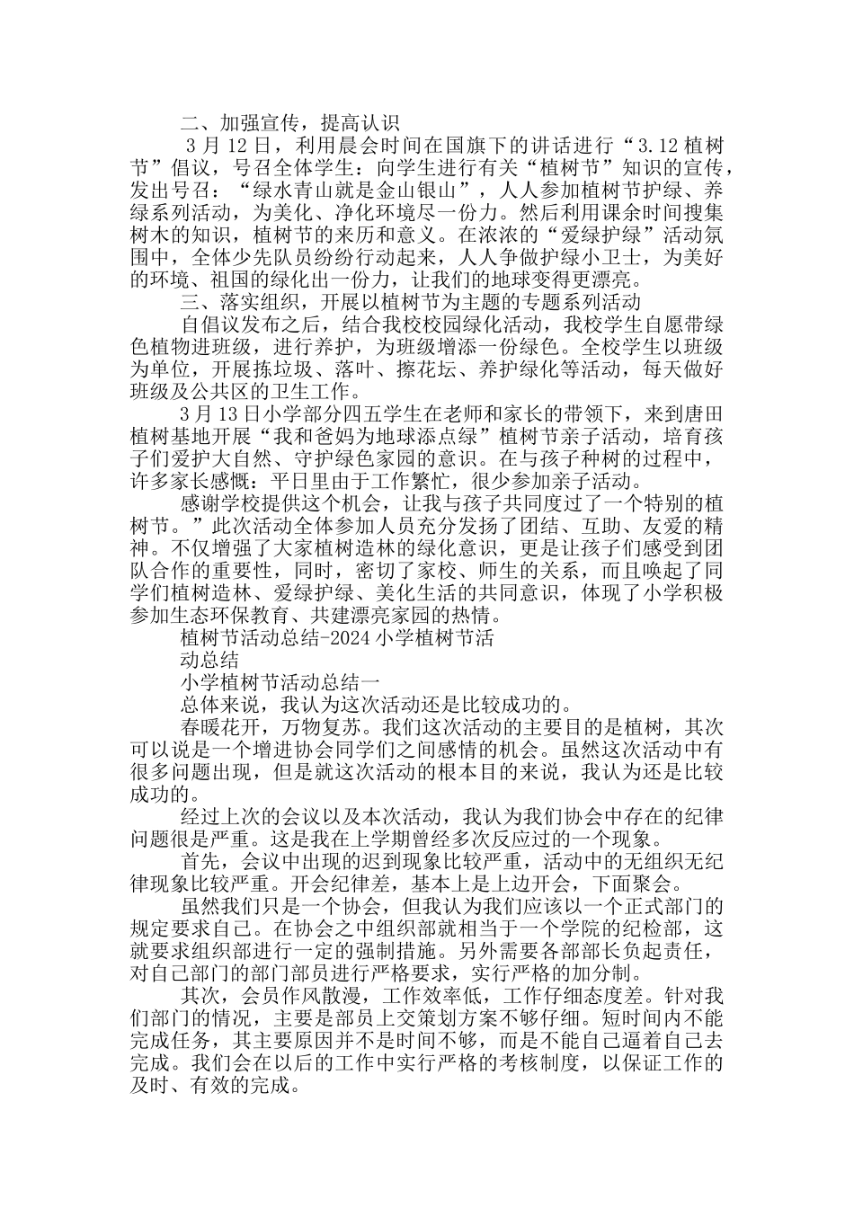组织植树节活动总结推荐_第3页