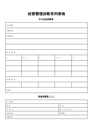 经营管理诊断系列表格