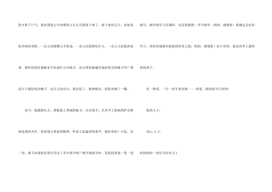 给妈妈的一封信书信_第2页