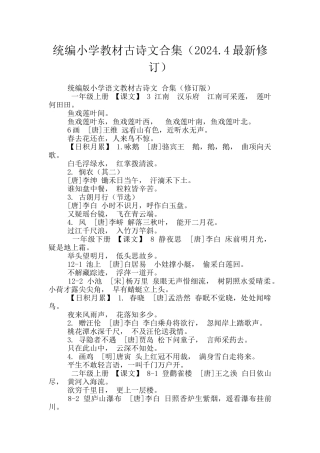统编小学教材古诗文合集
