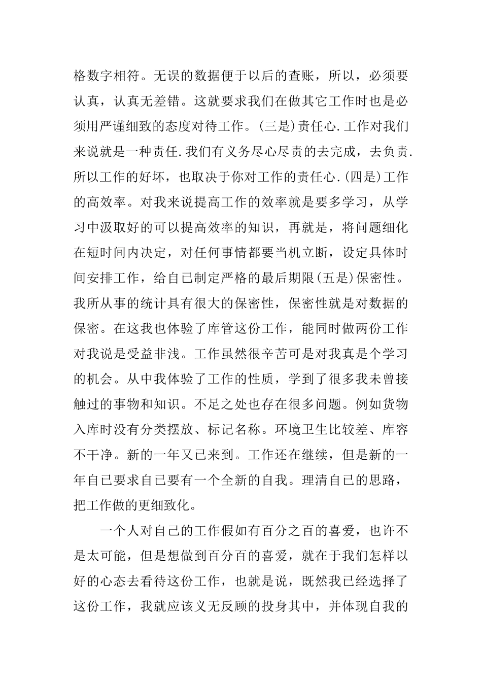 统计个人工作总结模板5篇_第2页