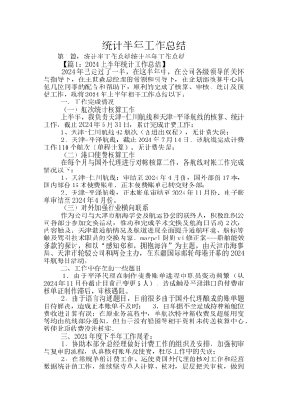 统计半年工作总结