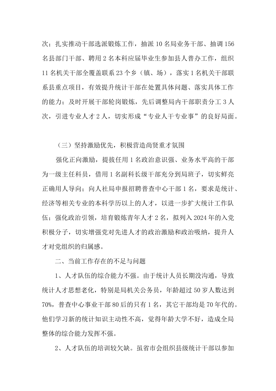 统计局2024年人才工作总结_第2页