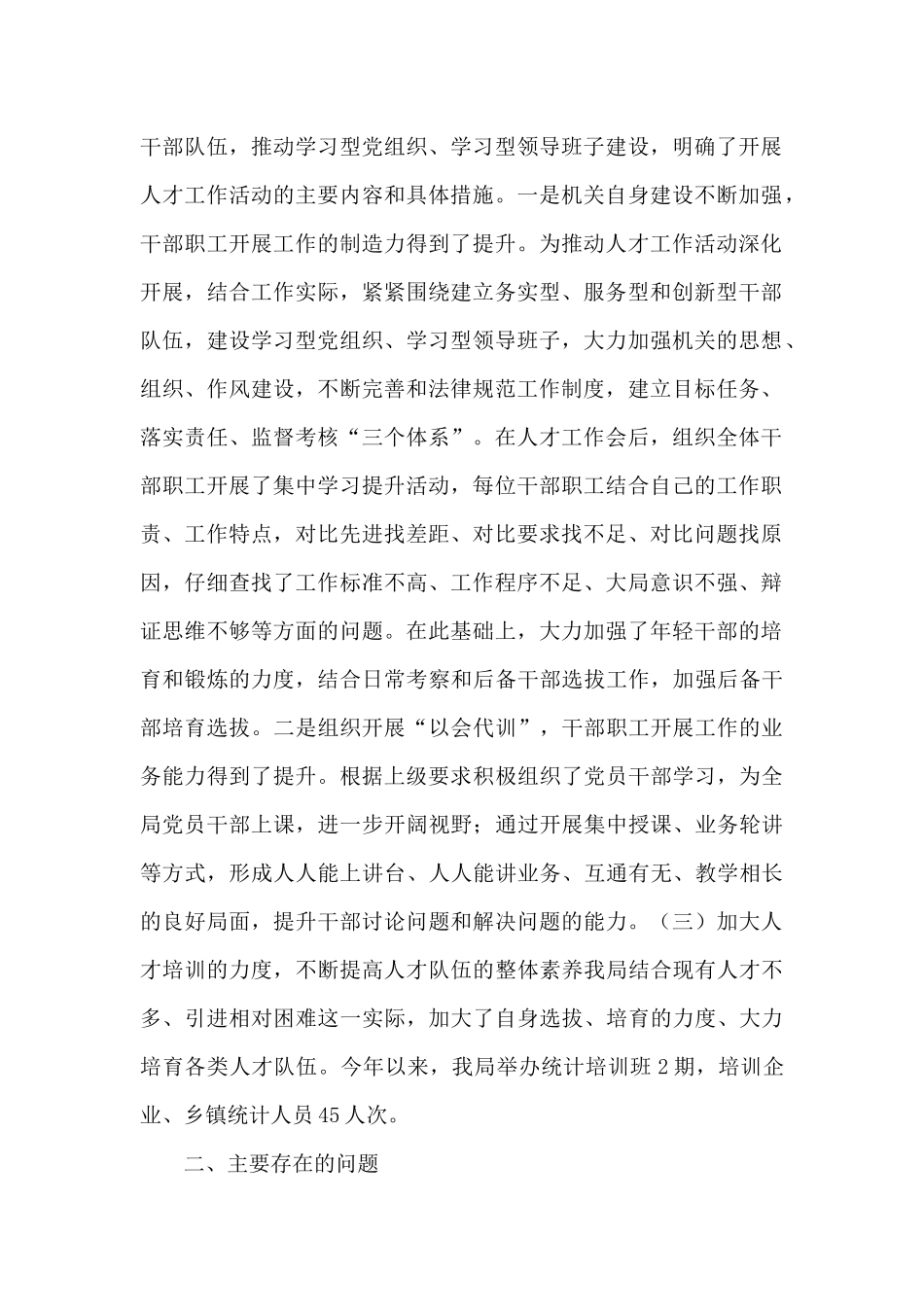 统计局2024年干部人才工作总结_第2页