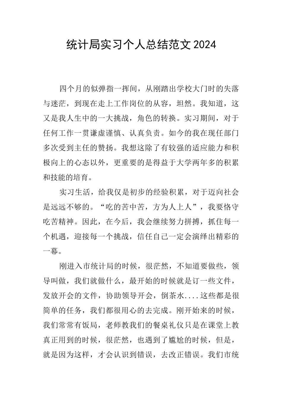 统计局实习个人总结范文2024_第1页