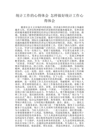 统计工作的心得体会