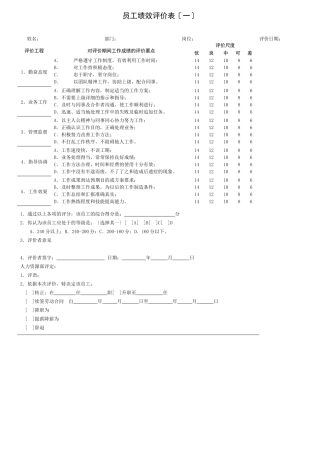 绩效考核范本大全