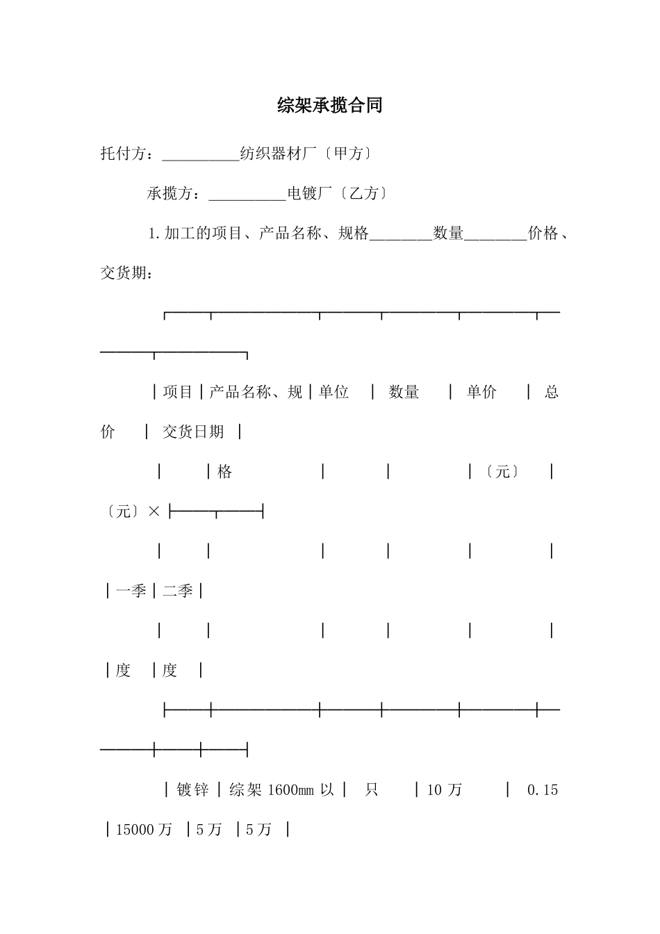 综架承揽合同_第1页
