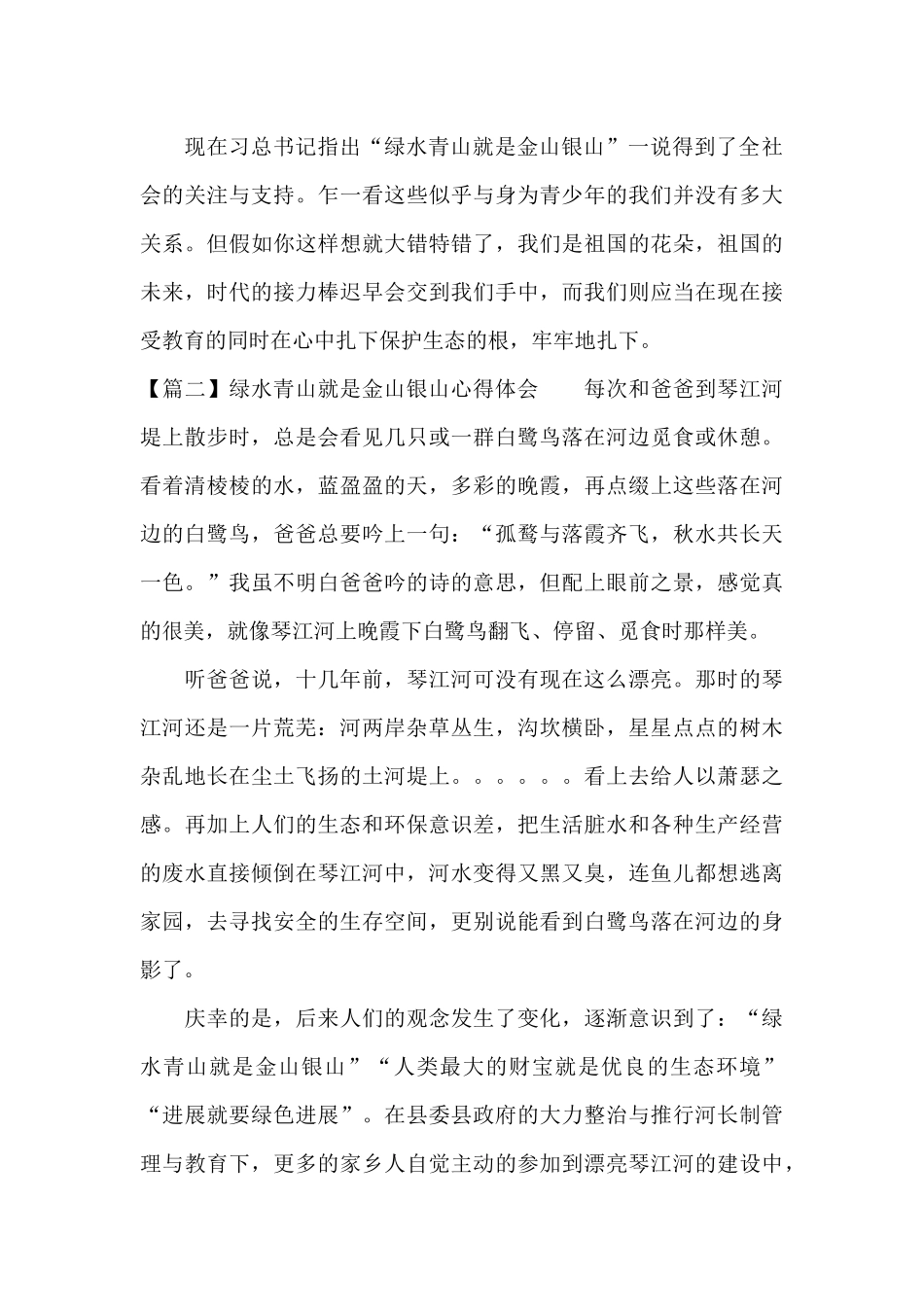 绿水青山就是金山银山心得体会_第2页