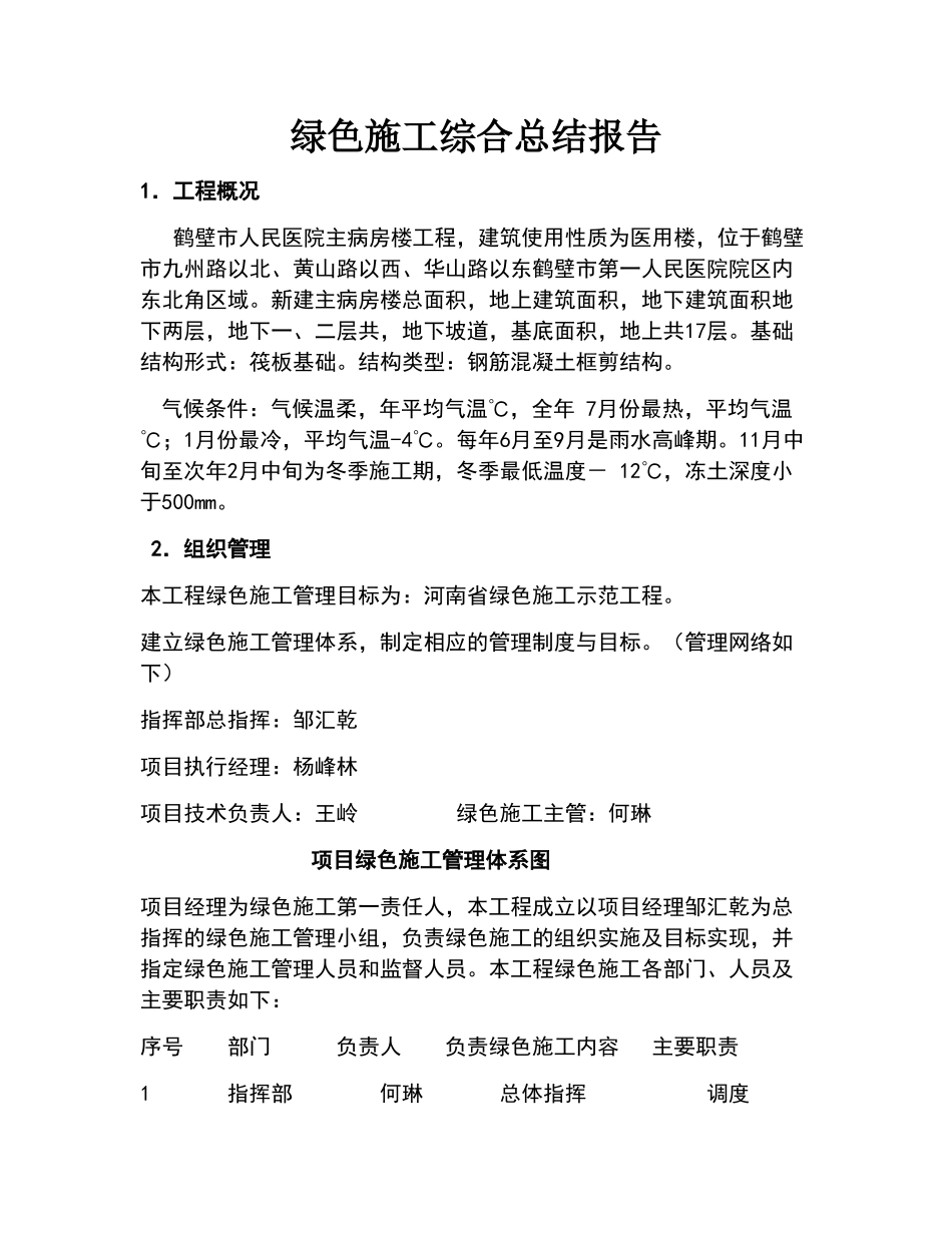 绿色施工综合总结报告_第1页