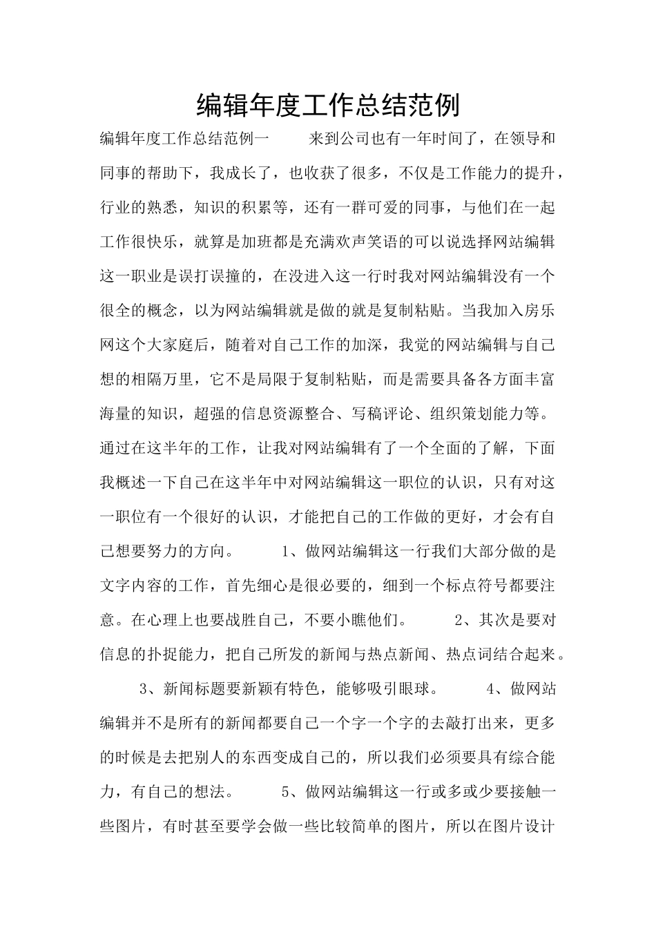 编辑年度工作总结范例_第1页