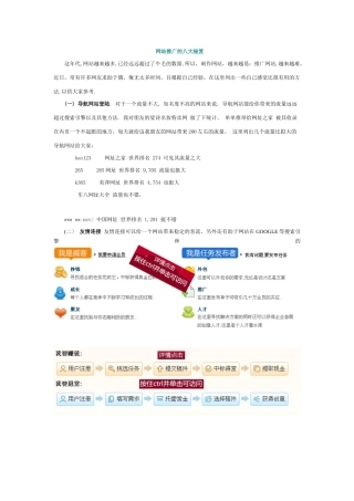 网站推广的八大秘笈