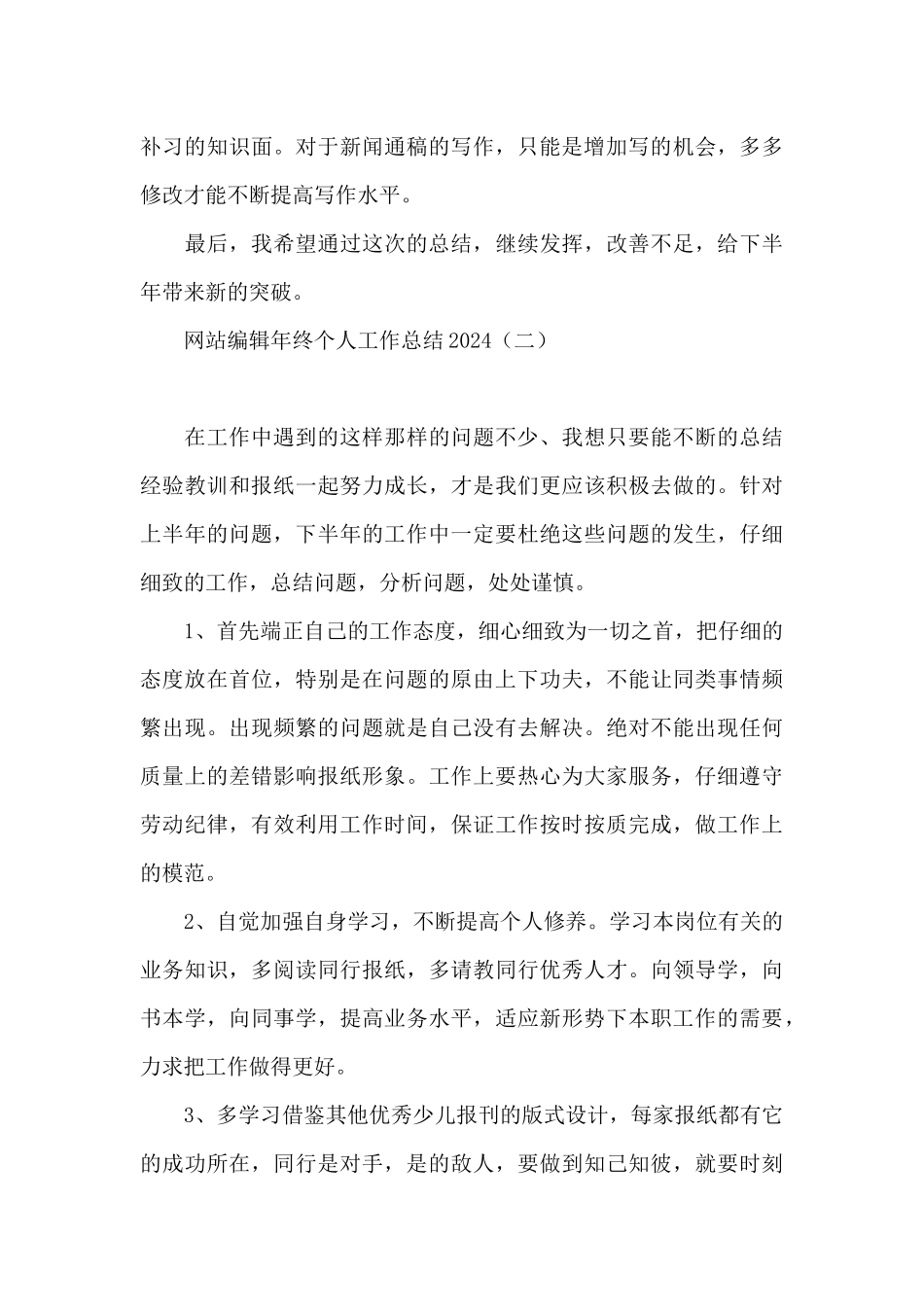 网站编辑年终个人工作总结2024_第3页