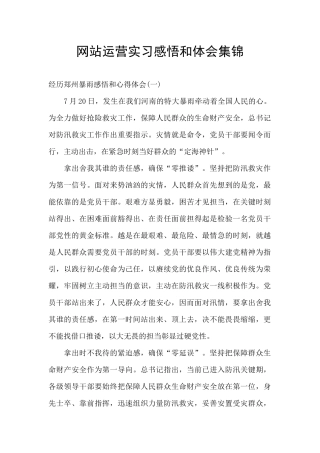 网站运营实习感悟和体会集锦