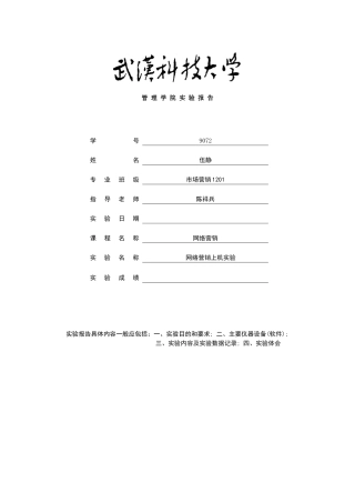 网络营销实验报告