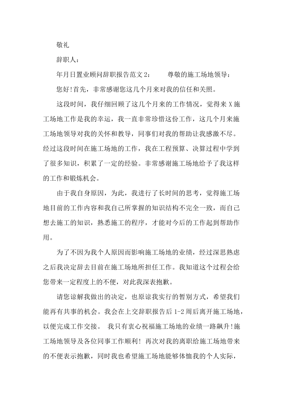 置业顾问辞职报告范文_第2页