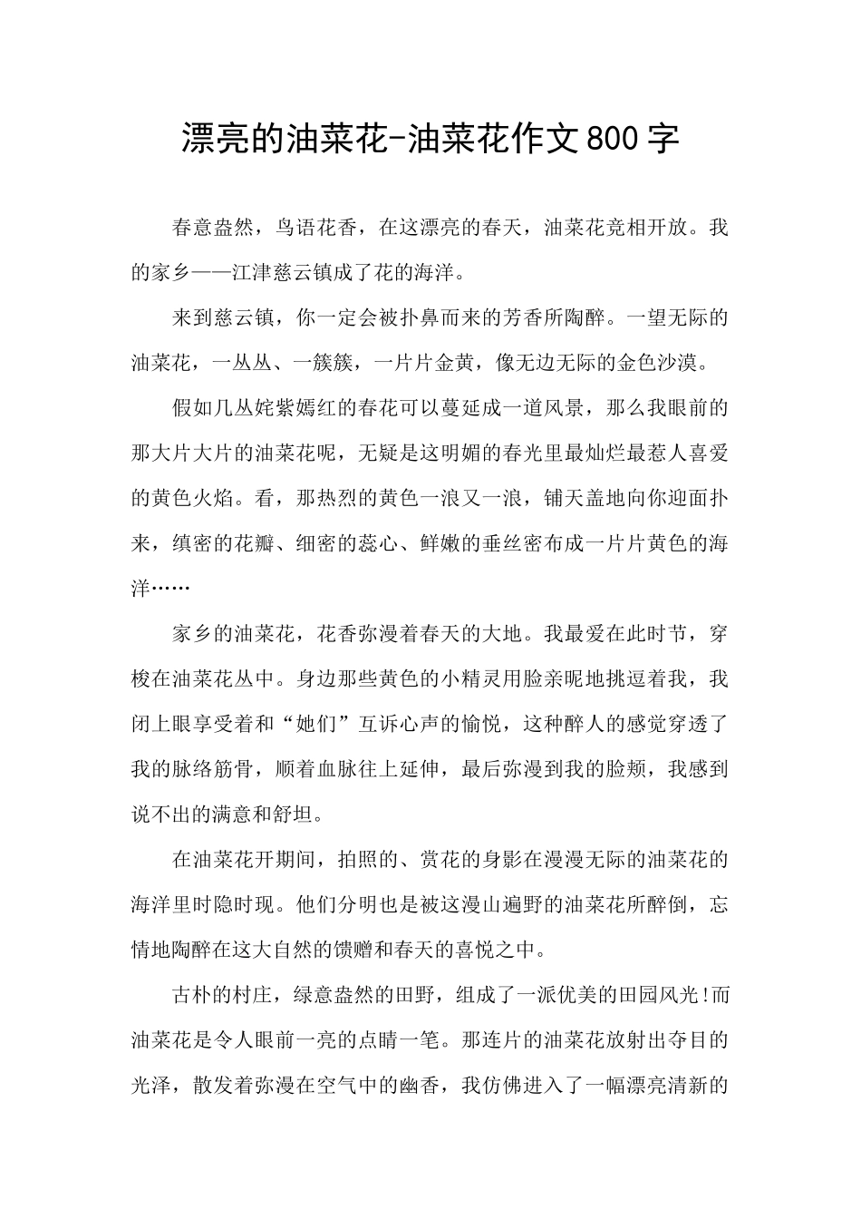 美丽的油菜花_第1页