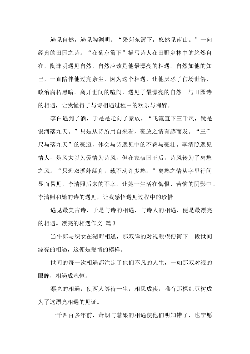 美丽的相遇作文优秀五篇_第3页
