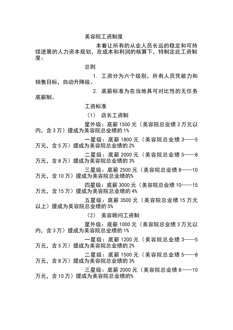 美容院工资制度_第1页
