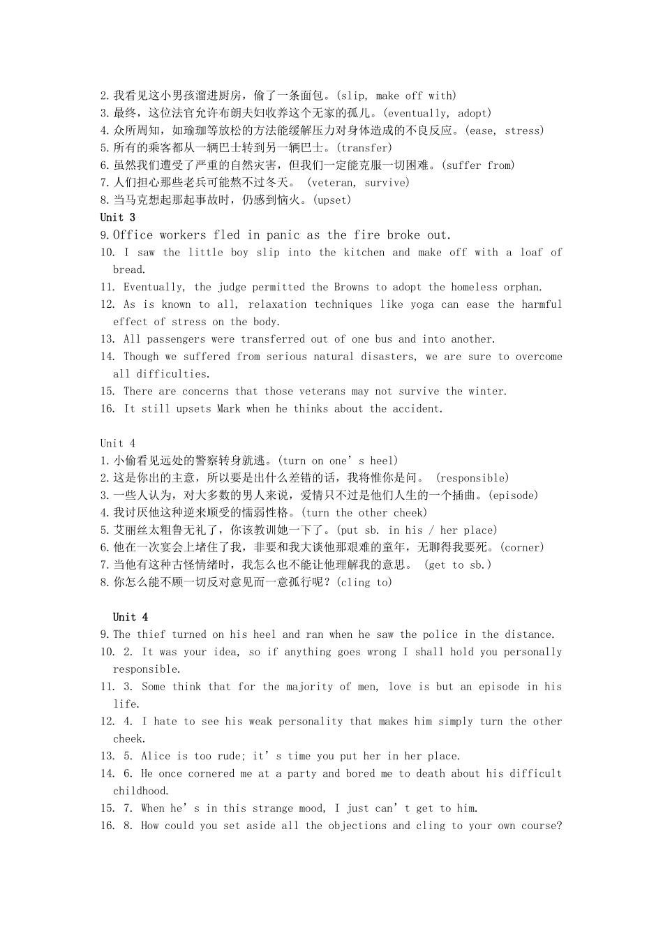 翻译汉译英练习_第2页