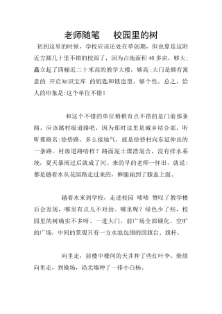 老师随笔---校园里的树