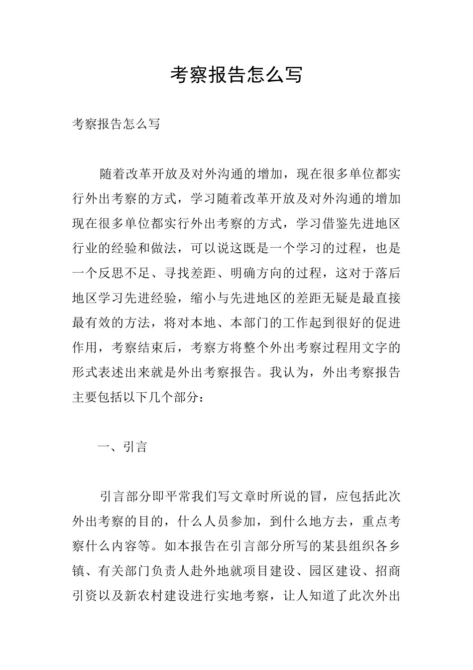 考察报告怎么写_第1页