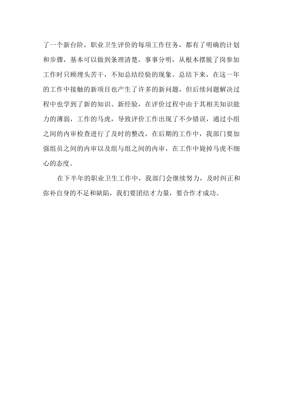 职业卫生部个人工作总结_第2页