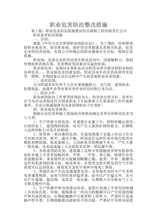 职业危害防治整改措施