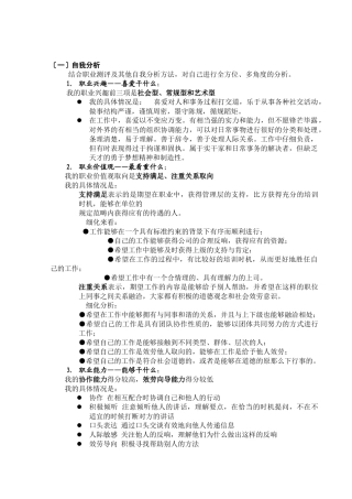 职业生涯规划书正文