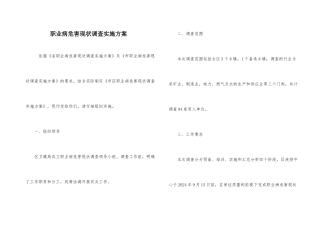 职业病危害现状调查实施方案