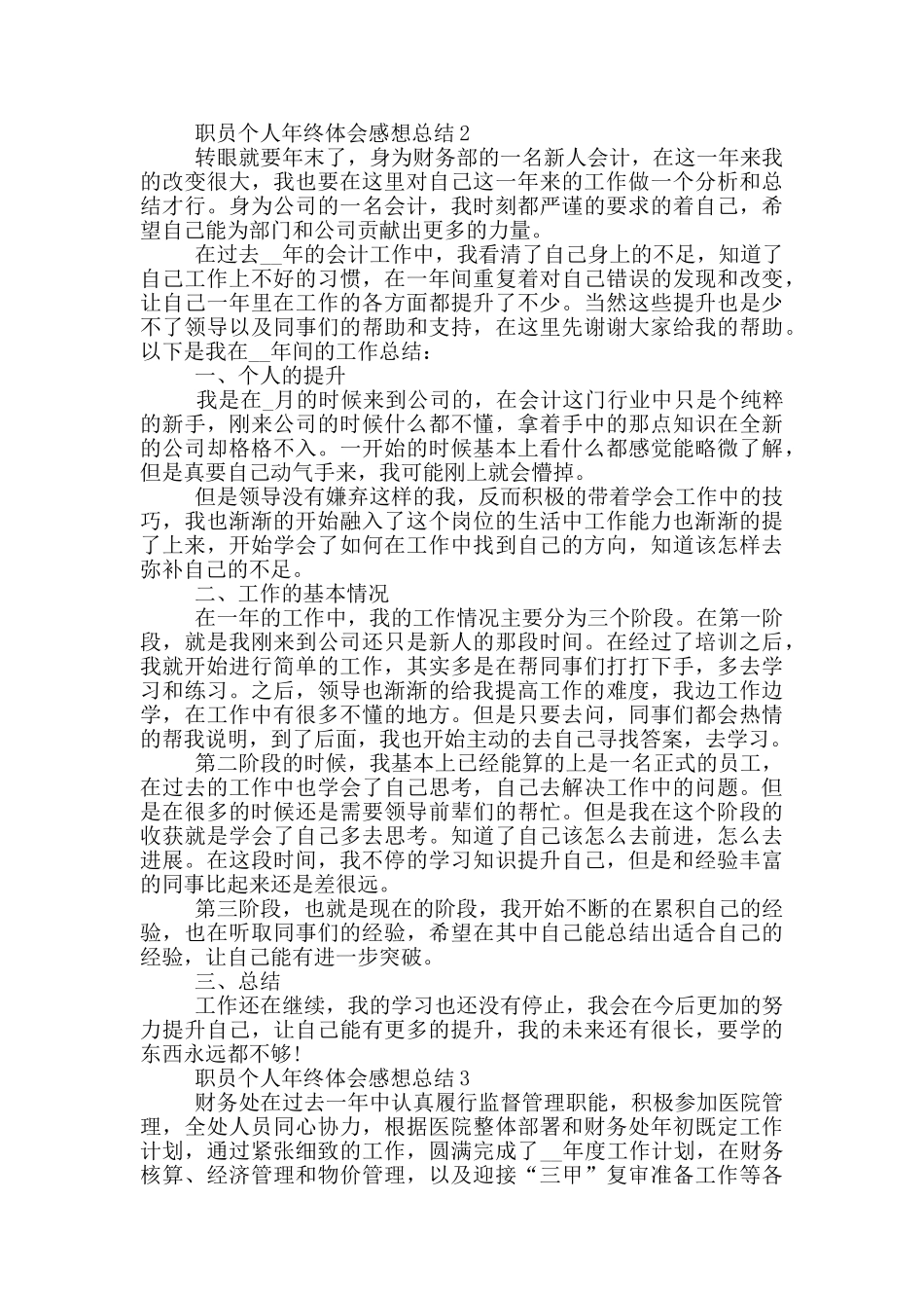 职员个人年终体会感想总结_第2页