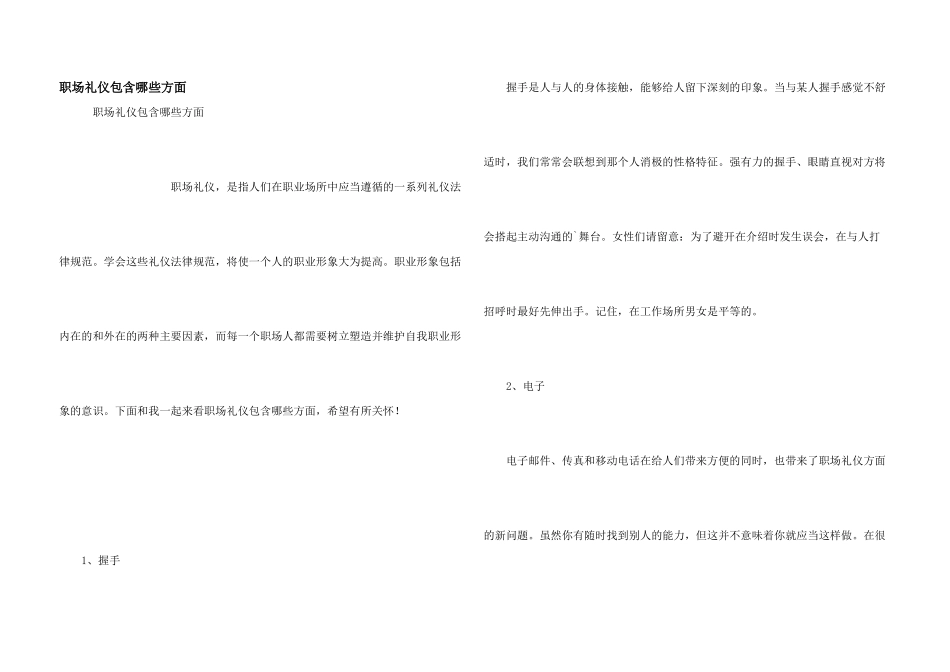 职场礼仪包含哪些方面_第1页
