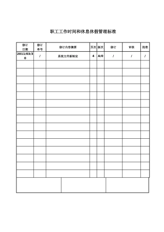 职工工作时间与休息休假管理标准