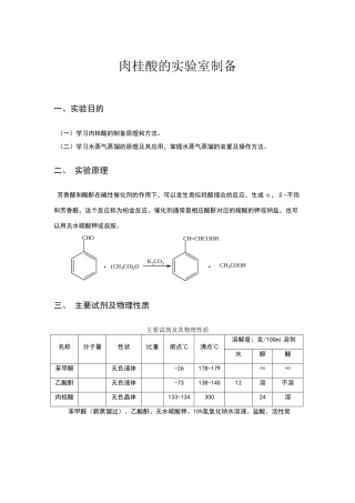 肉桂酸的实验室制备